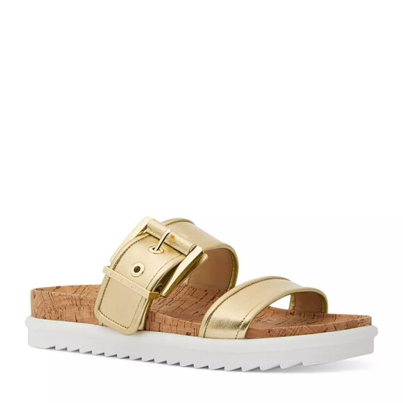Women's Sandals Michael Kors Colby Slide Gold - Picture 1 of 3